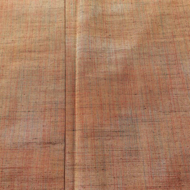 紬 正絹 その他の柄 袷仕立て 身丈153.5cm 裄丈62.5cm リサイクル着物 着物 モダン シンプル 茶_画像6