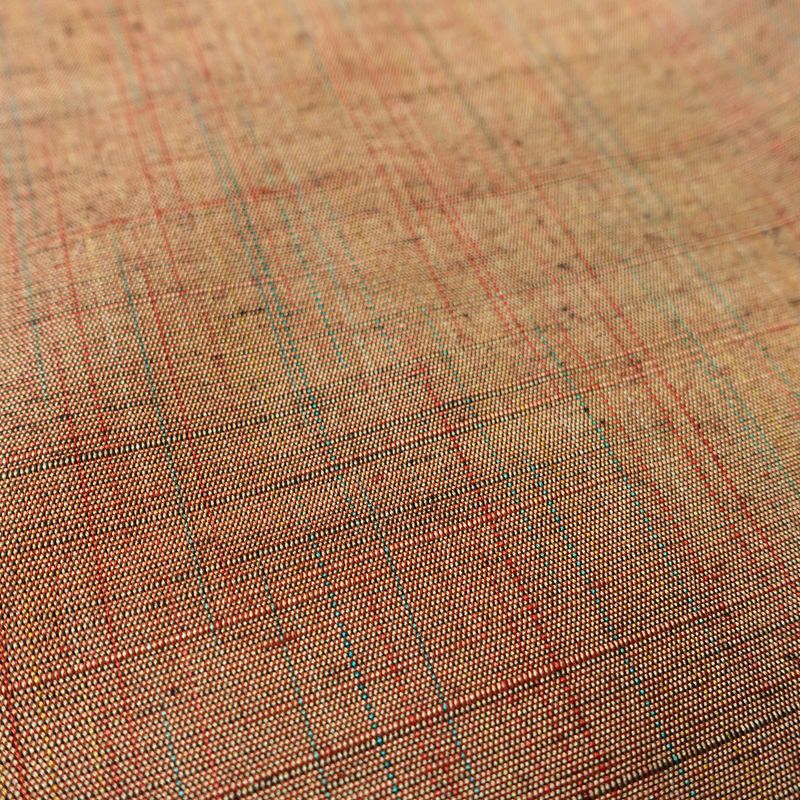 紬 正絹 その他の柄 袷仕立て 身丈153.5cm 裄丈62.5cm リサイクル着物 着物 モダン シンプル 茶_画像8