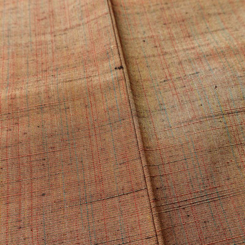 紬 正絹 その他の柄 袷仕立て 身丈153.5cm 裄丈62.5cm リサイクル着物 着物 モダン シンプル 茶_画像11