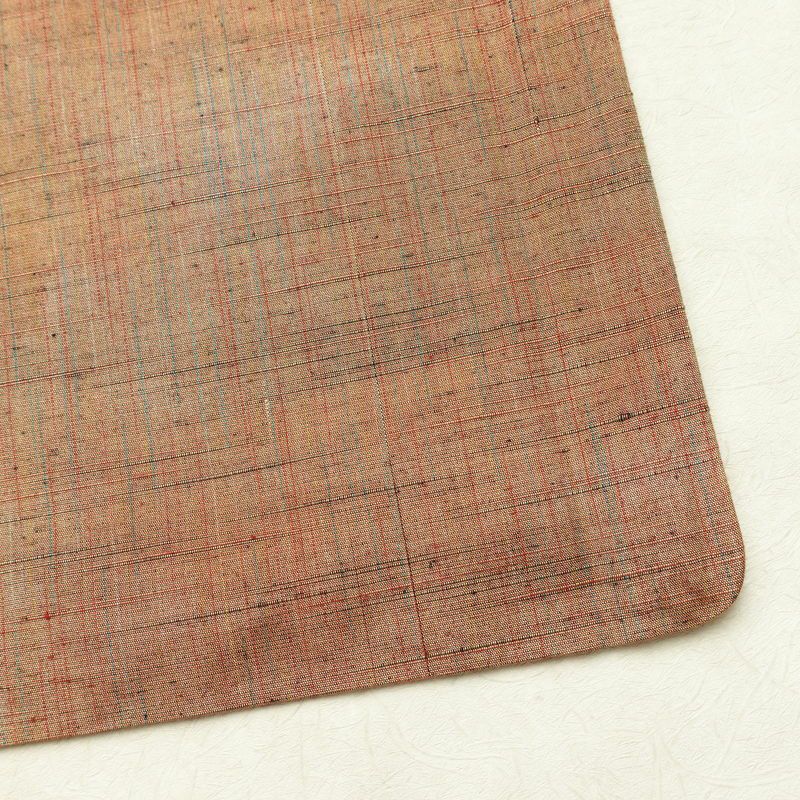 紬 正絹 その他の柄 袷仕立て 身丈153.5cm 裄丈62.5cm リサイクル着物 着物 モダン シンプル 茶_画像15