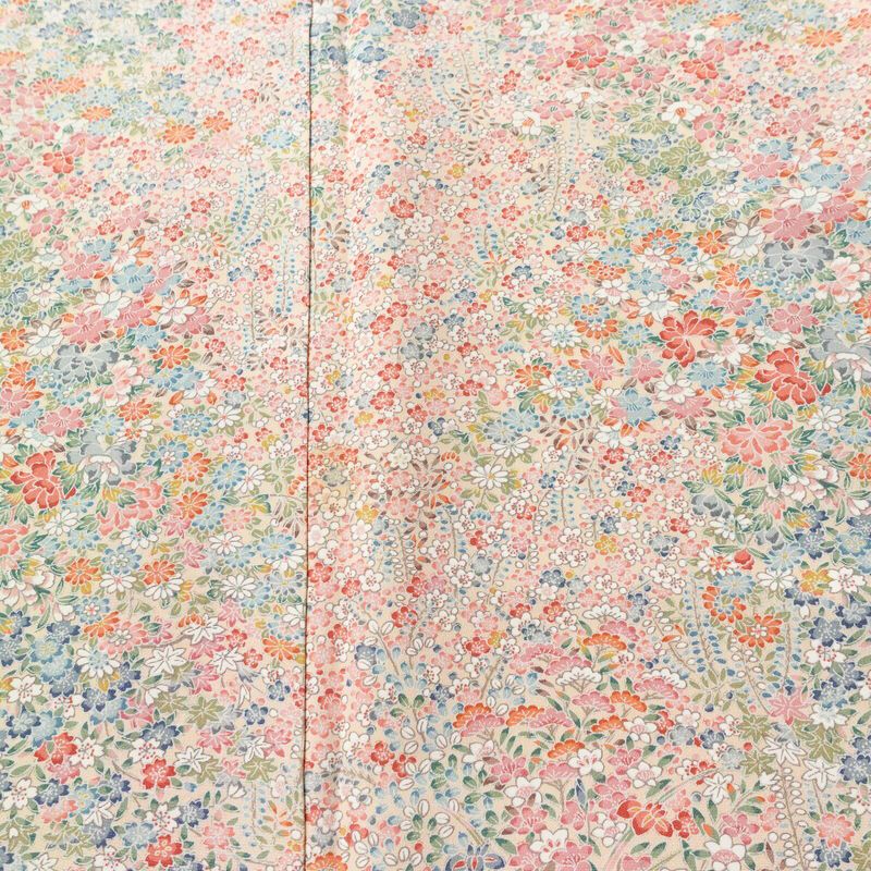 小紋 総柄 正絹 花柄 袷仕立て 身丈157.5cm 裄丈64.5cm リサイクル着物 着物 ピンク_画像6
