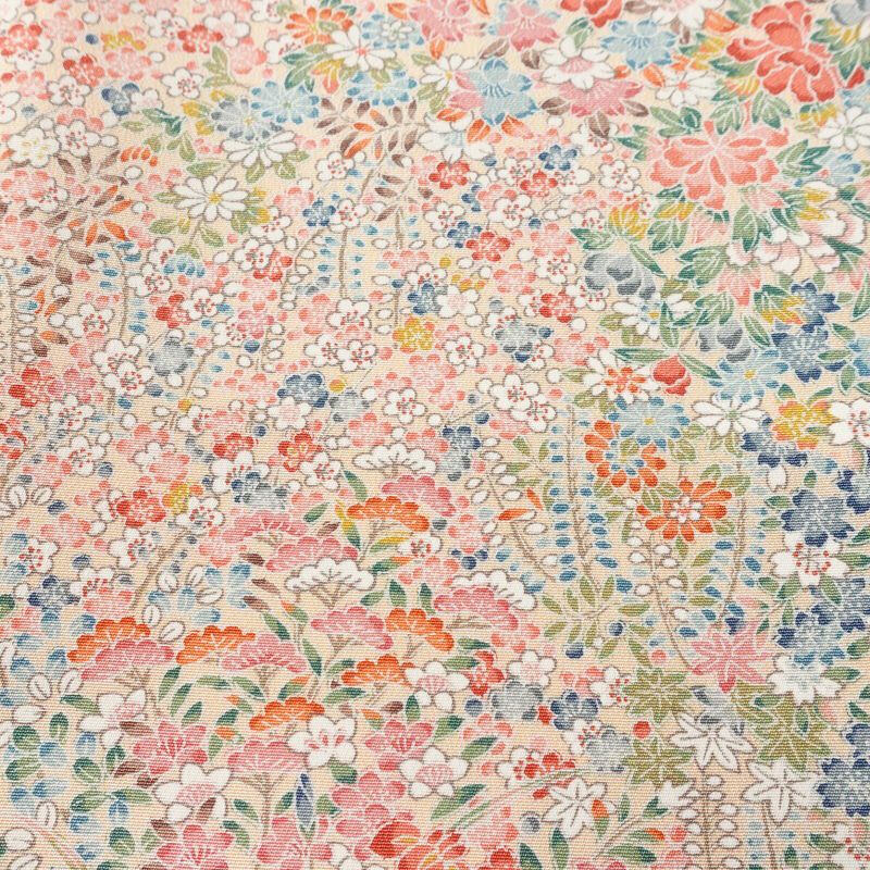 小紋 総柄 正絹 花柄 袷仕立て 身丈157.5cm 裄丈64.5cm リサイクル着物 着物 ピンク_画像7