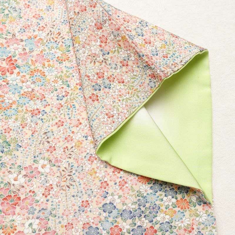 小紋 総柄 正絹 花柄 袷仕立て 身丈157.5cm 裄丈64.5cm リサイクル着物 着物 ピンク_画像15