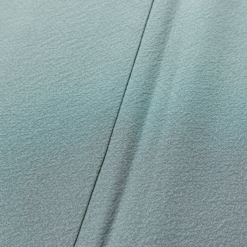 色無地 縮緬 一つ紋付き 丹後ちりめん 正絹 無地 袷仕立て 身丈160.5cm 裄丈63cm リサイクル着物 着物 お茶会 フォーマル 青・紺_画像8