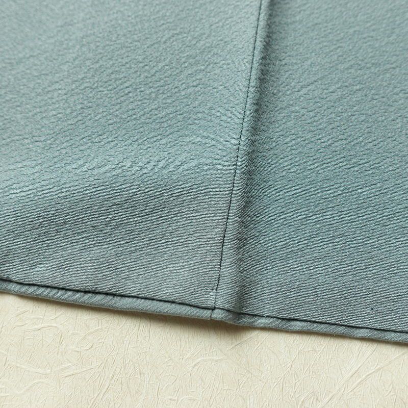 色無地 縮緬 一つ紋付き 丹後ちりめん 正絹 無地 袷仕立て 身丈160.5cm 裄丈63cm リサイクル着物 着物 お茶会 フォーマル 青・紺_画像10