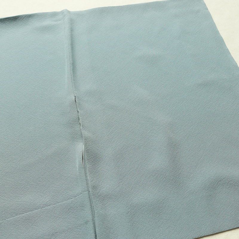 色無地 縮緬 一つ紋付き 丹後ちりめん 正絹 無地 袷仕立て 身丈160.5cm 裄丈63cm リサイクル着物 着物 お茶会 フォーマル 青・紺_画像12