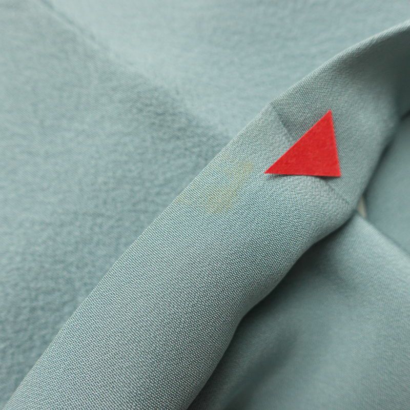 色無地 縮緬 一つ紋付き 丹後ちりめん 正絹 無地 袷仕立て 身丈160.5cm 裄丈63cm リサイクル着物 着物 お茶会 フォーマル 青・紺_画像14