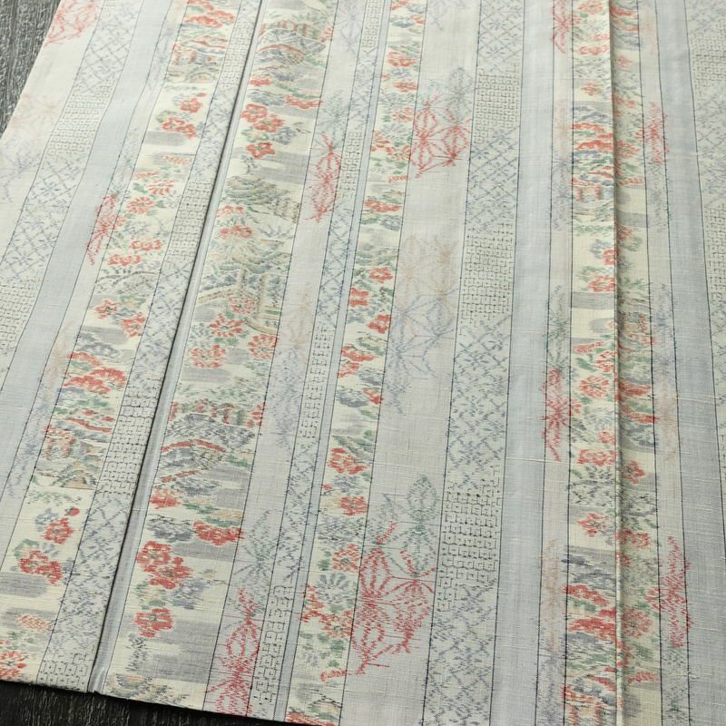 単衣 紬 正絹 縞柄・線柄 単衣仕立て 身丈160.5cm 裄丈64.5cm リサイクル着物 着物 青・紺_画像6