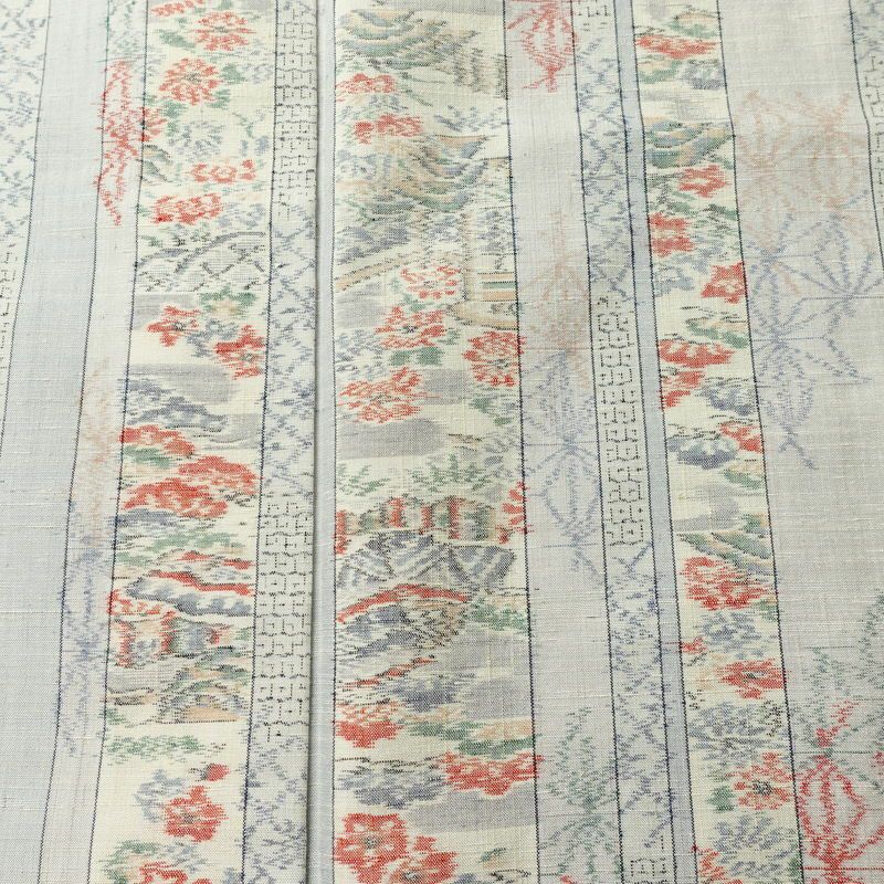 単衣 紬 正絹 縞柄・線柄 単衣仕立て 身丈160.5cm 裄丈64.5cm リサイクル着物 着物 青・紺_画像8