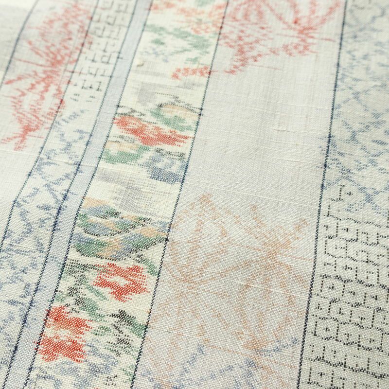 単衣 紬 正絹 縞柄・線柄 単衣仕立て 身丈160.5cm 裄丈64.5cm リサイクル着物 着物 青・紺_画像11