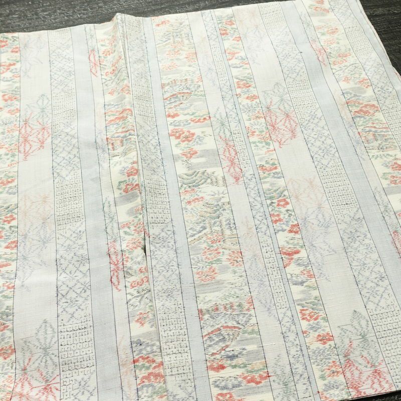 単衣 紬 正絹 縞柄・線柄 単衣仕立て 身丈160.5cm 裄丈64.5cm リサイクル着物 着物 青・紺_画像15