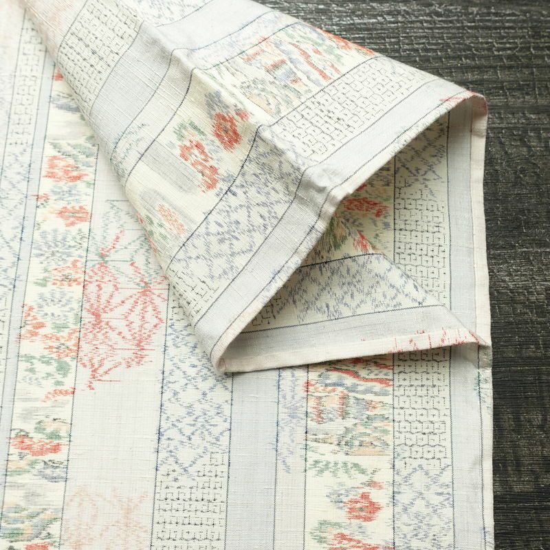 単衣 紬 正絹 縞柄・線柄 単衣仕立て 身丈160.5cm 裄丈64.5cm リサイクル着物 着物 青・紺_画像16