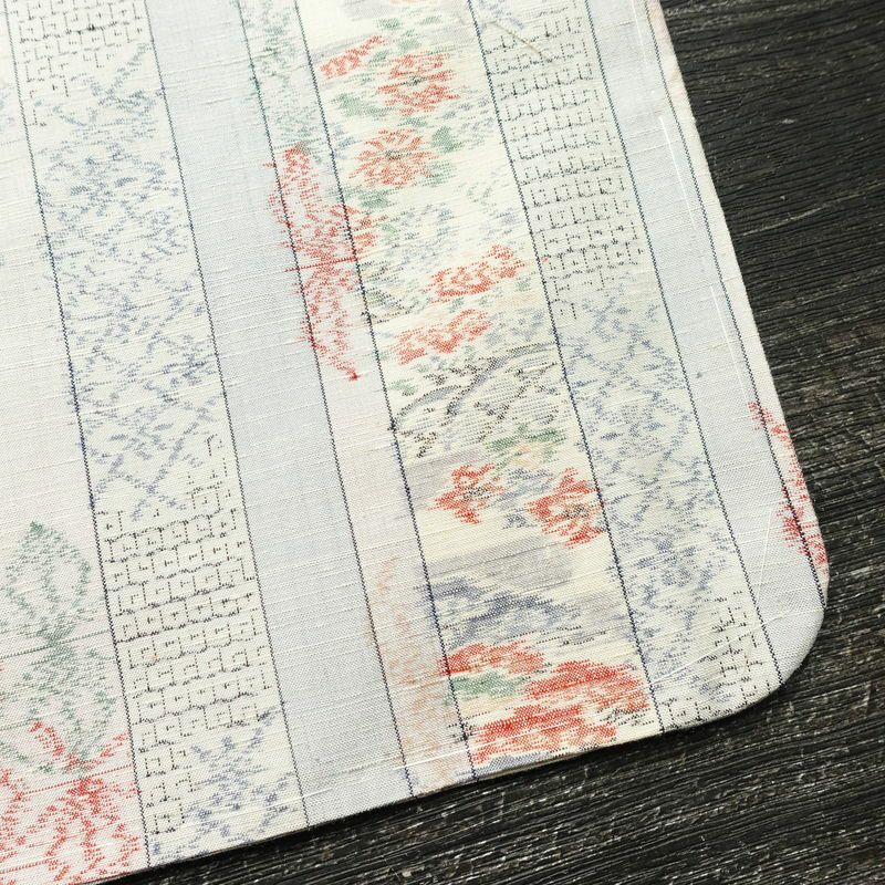 単衣 紬 正絹 縞柄・線柄 単衣仕立て 身丈160.5cm 裄丈64.5cm リサイクル着物 着物 青・紺_画像17