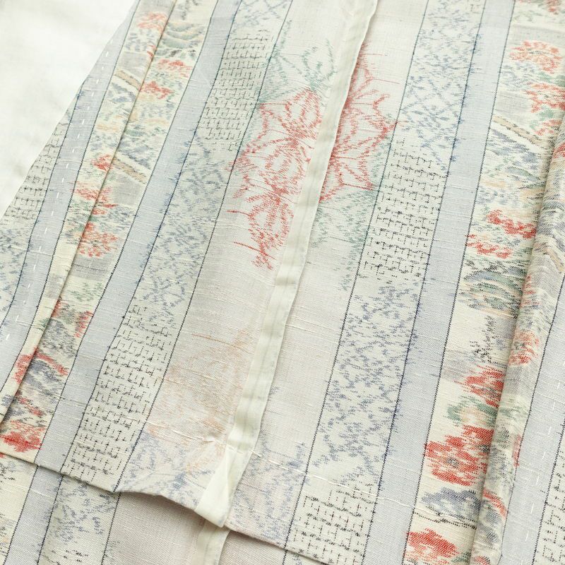 単衣 紬 正絹 縞柄・線柄 単衣仕立て 身丈160.5cm 裄丈64.5cm リサイクル着物 着物 青・紺_画像19