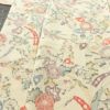 小紋 付下小紋 良品 しつけ糸付き 縮緬 正絹 花柄 袷仕立て 身丈158.5cm 裄丈64.5cm リサイクル着物 着物 ベージュ_画像5