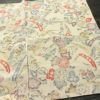 小紋 付下小紋 良品 しつけ糸付き 縮緬 正絹 花柄 袷仕立て 身丈158.5cm 裄丈64.5cm リサイクル着物 着物 ベージュ_画像13