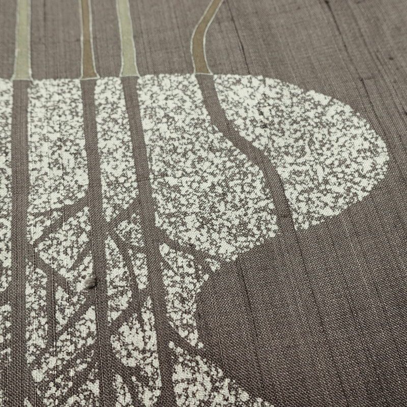 付け下げ 良品 落款入り しつけ糸付き 正絹 風景柄 袷仕立て 身丈155.5cm 裄丈63.5cm リサイクル着物 着物 洒落 紬地 茶_画像9