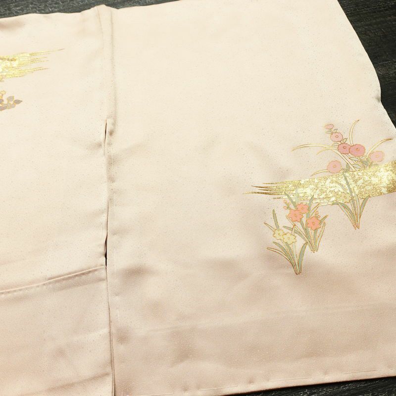 訪問着 美品 しつけ糸付き 正絹 古典柄 袷仕立て 身丈152cm 裄丈63.5cm リサイクル着物 着物 箔 金彩 入学式 卒業式 七五三 お宮参り フォーマル ピンク_画像14