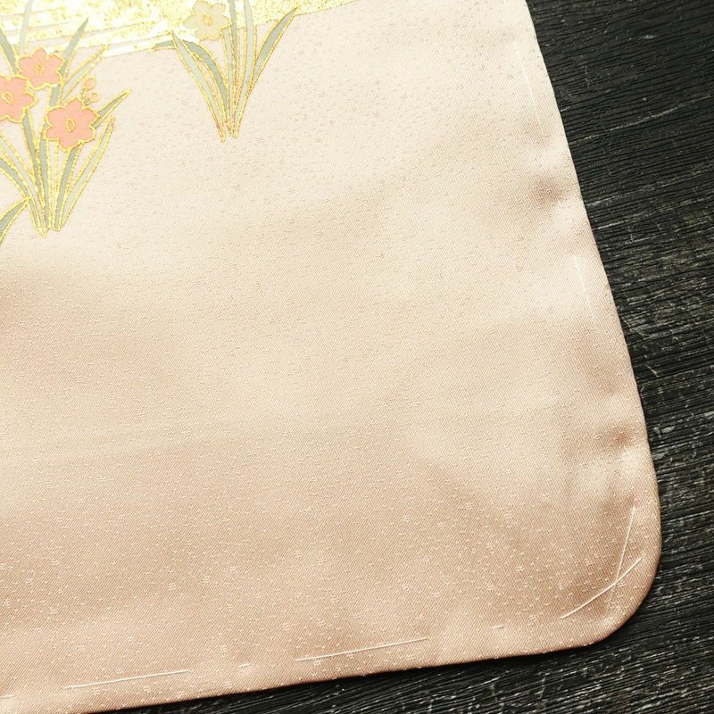 訪問着 美品 しつけ糸付き 正絹 古典柄 袷仕立て 身丈152cm 裄丈63.5cm リサイクル着物 着物 箔 金彩 入学式 卒業式 七五三 お宮参り フォーマル ピンク_画像16