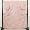 小紋 良品 しつけ糸付き 縮緬 正絹 風景柄 袷仕立て 身丈160.5cm 裄丈64.5cm リサイクル着物 着物 ピンク_画像1