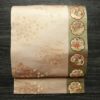 名古屋帯 六通柄 良品 正絹 古典柄 名古屋仕立て なごや帯 リサイクル帯 帯 引箔 雪輪 麻の葉 ベージュ_画像1