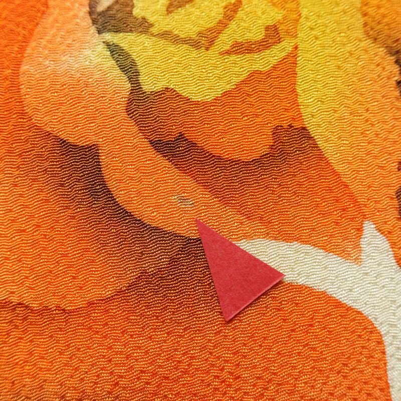 名古屋帯 太鼓柄 縮緬 正絹 花柄 名古屋仕立て なごや帯 リサイクル帯 帯 シンプル クリーム_画像4