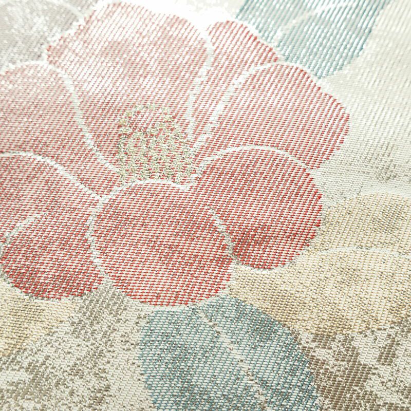 名古屋帯 六通柄 良品 正絹 花柄 名古屋仕立て なごや帯 リサイクル帯 帯 箔 金・銀_画像4