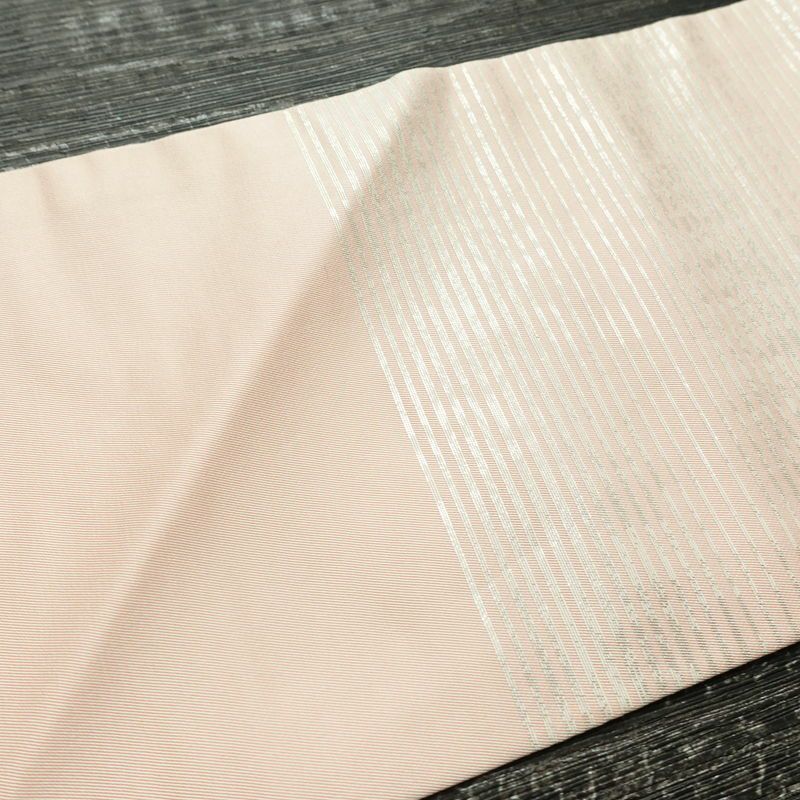 名古屋帯 六通柄 良品 正絹 花柄 名古屋仕立て なごや帯 リサイクル帯 帯 箔 金・銀_画像14