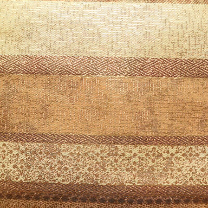 名古屋帯 太鼓柄 良品 正絹 縞柄・線柄 名古屋仕立て なごや帯 リサイクル帯 帯 ピンクオレンジ 橙_画像2