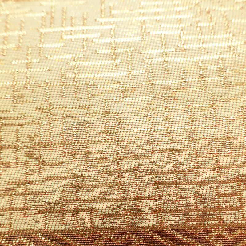 名古屋帯 太鼓柄 良品 正絹 縞柄・線柄 名古屋仕立て なごや帯 リサイクル帯 帯 ピンクオレンジ 橙_画像6