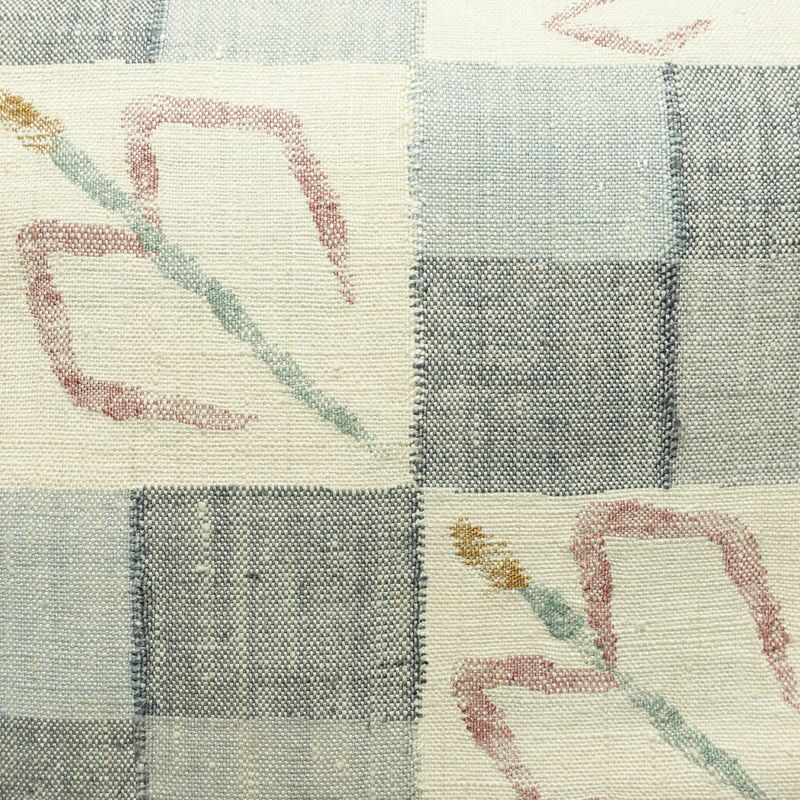 名古屋帯 六通柄 正絹 幾何学柄・抽象柄 松葉仕立て なごや帯 リサイクル帯 帯 モダン 多色使い_画像2