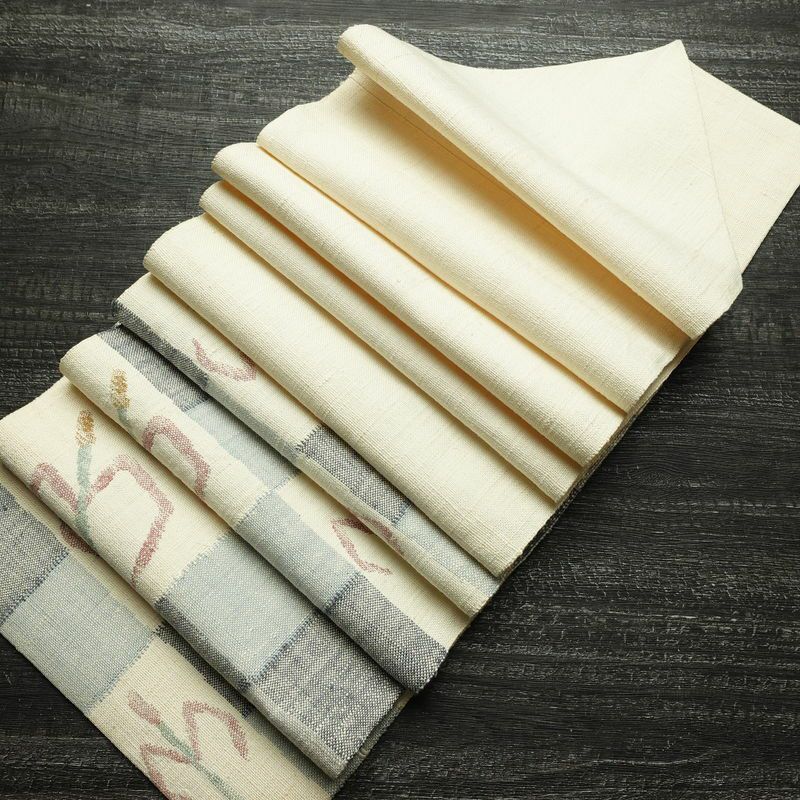 名古屋帯 六通柄 正絹 幾何学柄・抽象柄 松葉仕立て なごや帯 リサイクル帯 帯 モダン 多色使い_画像21