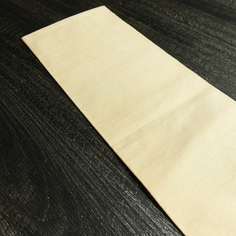 名古屋帯 太鼓柄 良品 正絹 幾何学柄・抽象柄 名古屋仕立て なごや帯 リサイクル帯 帯 モダン クリーム_画像15