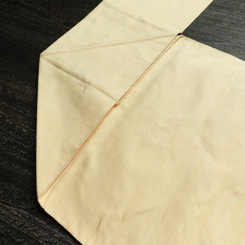 名古屋帯 太鼓柄 良品 正絹 幾何学柄・抽象柄 名古屋仕立て なごや帯 リサイクル帯 帯 モダン クリーム_画像18