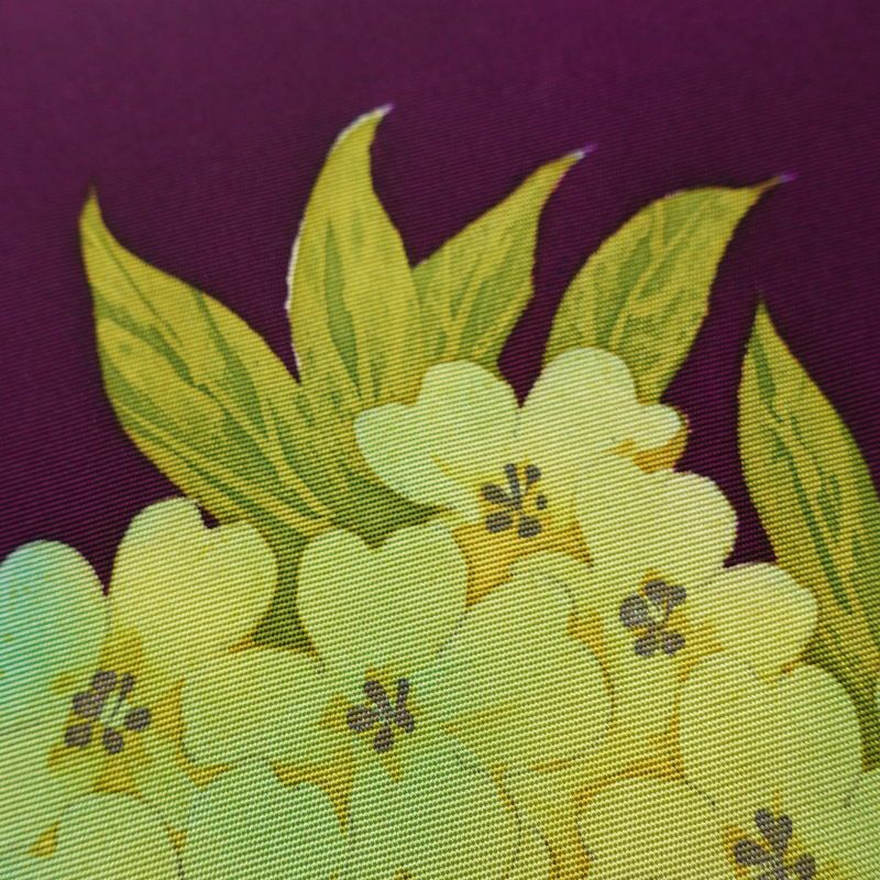 名古屋帯 太鼓柄 正絹 花柄 名古屋仕立て なごや帯 リサイクル帯 帯 シンプル 紫・藤色_画像7