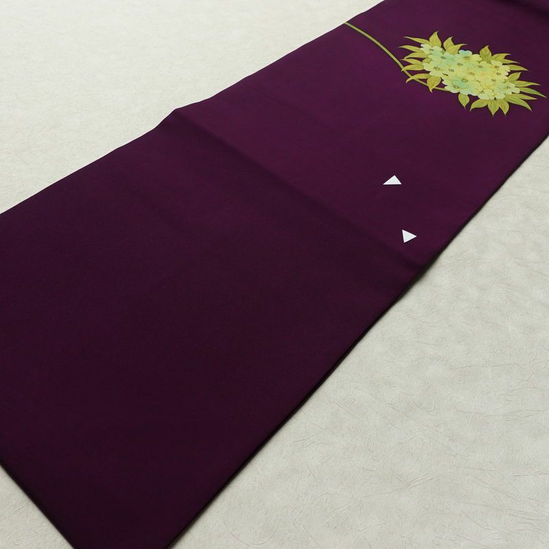 名古屋帯 太鼓柄 正絹 花柄 名古屋仕立て なごや帯 リサイクル帯 帯 シンプル 紫・藤色_画像9