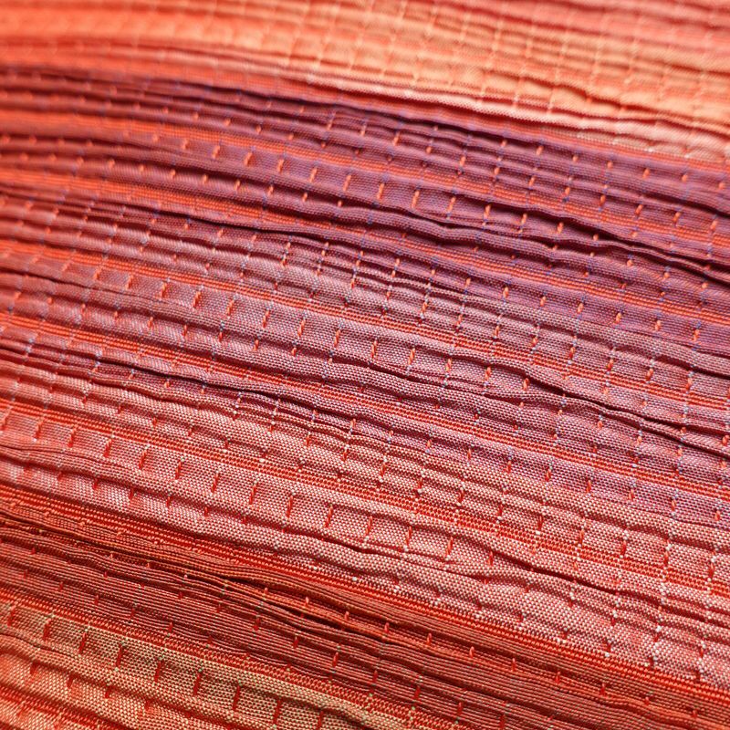 名古屋帯 太鼓柄 正絹 縞柄・線柄 名古屋仕立て なごや帯 リサイクル帯 帯 モダン 赤・朱_画像6