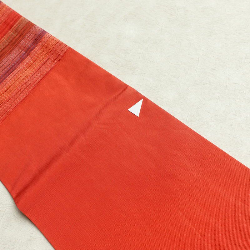 名古屋帯 太鼓柄 正絹 縞柄・線柄 名古屋仕立て なごや帯 リサイクル帯 帯 モダン 赤・朱_画像20
