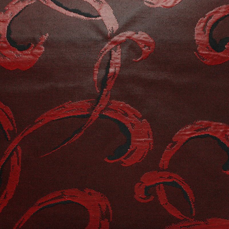 名古屋帯 六通柄 良品 正絹 木の葉・植物柄 名古屋仕立て なごや帯 リサイクル帯 帯 小豆・エンジ_画像2