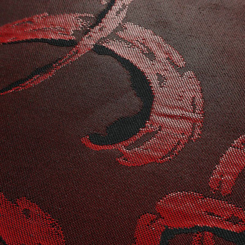 名古屋帯 六通柄 良品 正絹 木の葉・植物柄 名古屋仕立て なごや帯 リサイクル帯 帯 小豆・エンジ_画像3