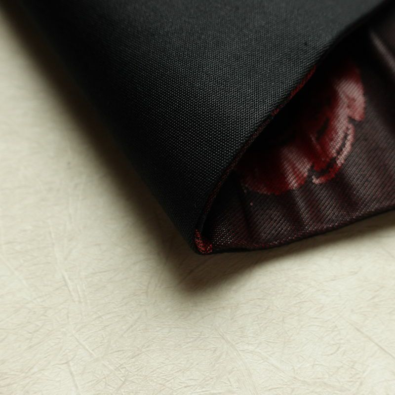 名古屋帯 六通柄 良品 正絹 木の葉・植物柄 名古屋仕立て なごや帯 リサイクル帯 帯 小豆・エンジ_画像10