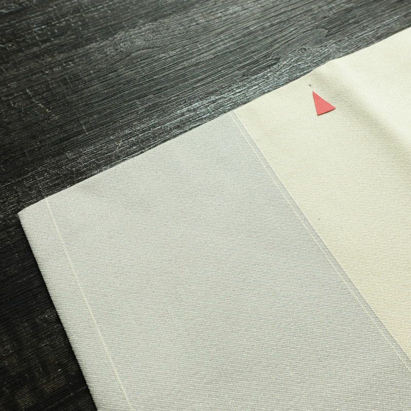 名古屋帯 太鼓柄 良品 正絹 木の葉・植物柄 名古屋仕立て なごや帯 リサイクル帯 帯 刺繍 箔 青・紺_画像9