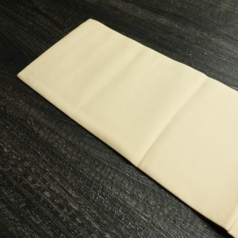 名古屋帯 太鼓柄 良品 正絹 花柄 名古屋仕立て なごや帯 リサイクル帯 帯 刺繍 シンプル ベージュ_画像14