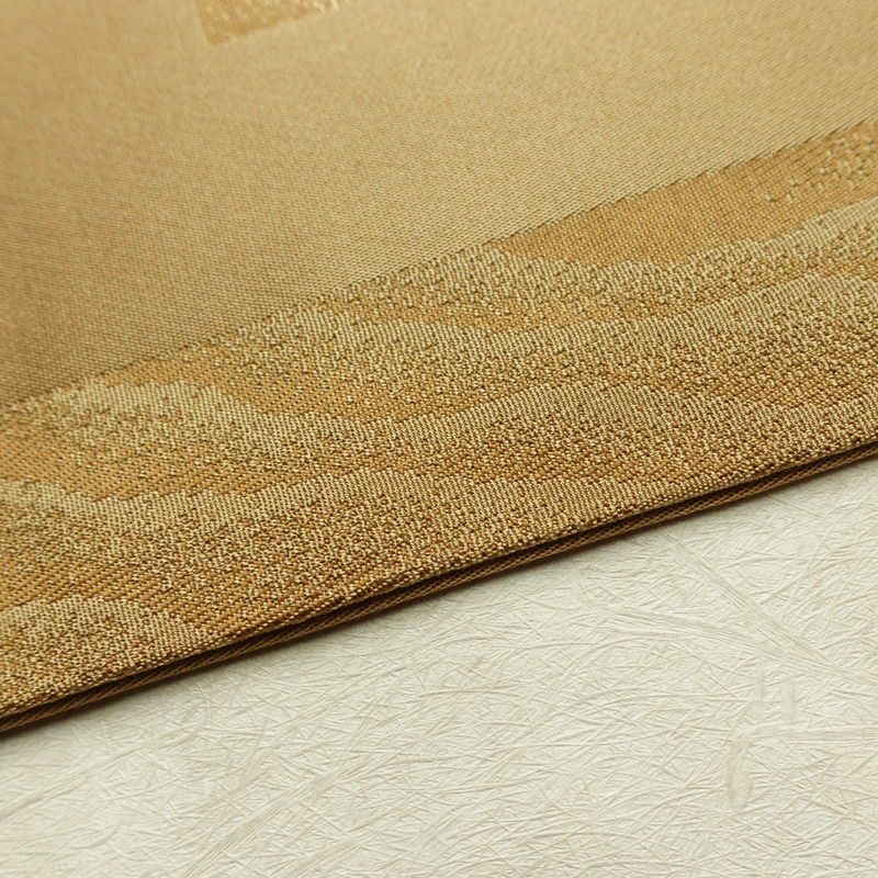 名古屋帯 六通柄 良品 正絹 古典柄 名古屋仕立て なごや帯 リサイクル帯 帯 箔 黄・黄土色_画像14