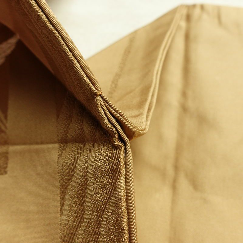 名古屋帯 六通柄 良品 正絹 古典柄 名古屋仕立て なごや帯 リサイクル帯 帯 箔 黄・黄土色_画像20