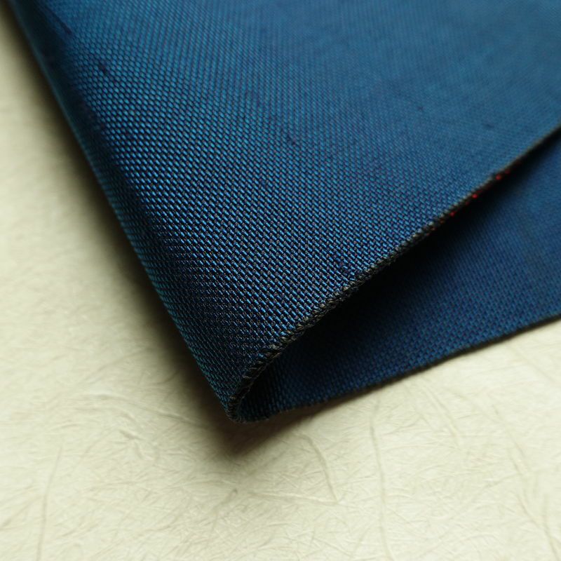 名古屋帯 六通柄 正絹 幾何学柄・抽象柄 松葉仕立て なごや帯 リサイクル帯 帯 モダン 青・紺_画像10