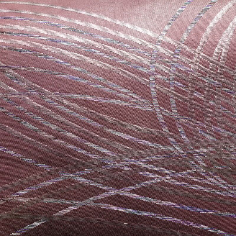 名古屋帯 太鼓柄 正絹 幾何学柄・抽象柄 名古屋仕立て なごや帯 リサイクル帯 帯 シンプル 紫・藤色_画像2