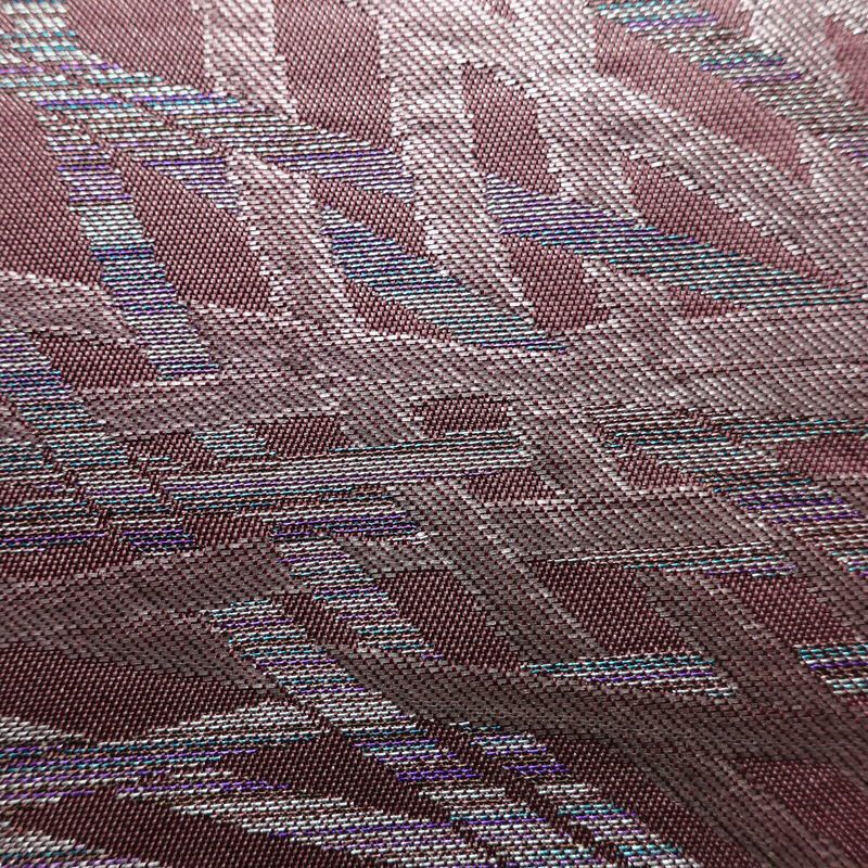 名古屋帯 太鼓柄 正絹 幾何学柄・抽象柄 名古屋仕立て なごや帯 リサイクル帯 帯 シンプル 紫・藤色_画像4