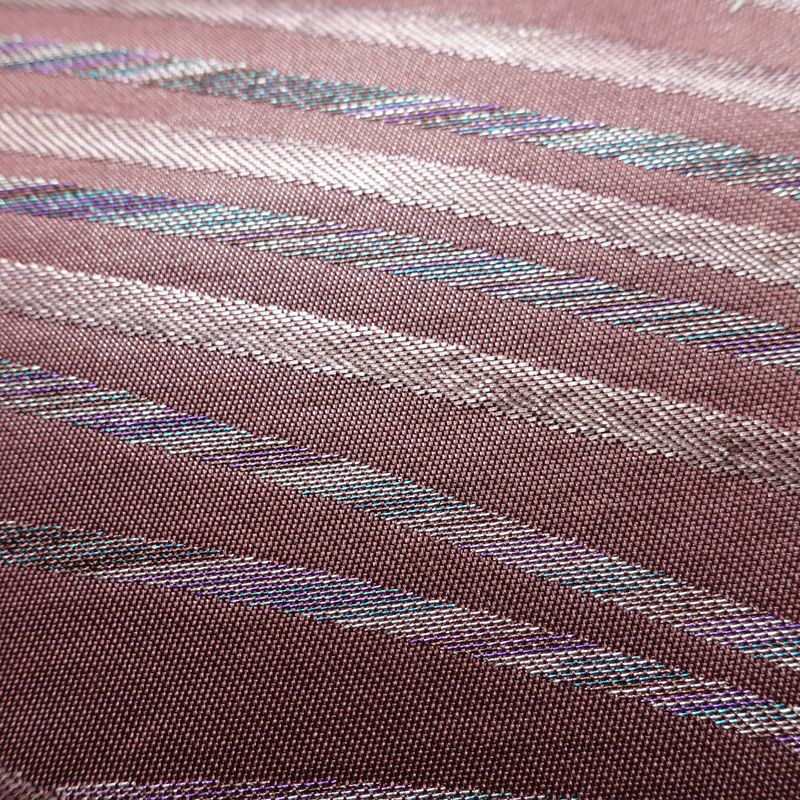 名古屋帯 太鼓柄 正絹 幾何学柄・抽象柄 名古屋仕立て なごや帯 リサイクル帯 帯 シンプル 紫・藤色_画像6