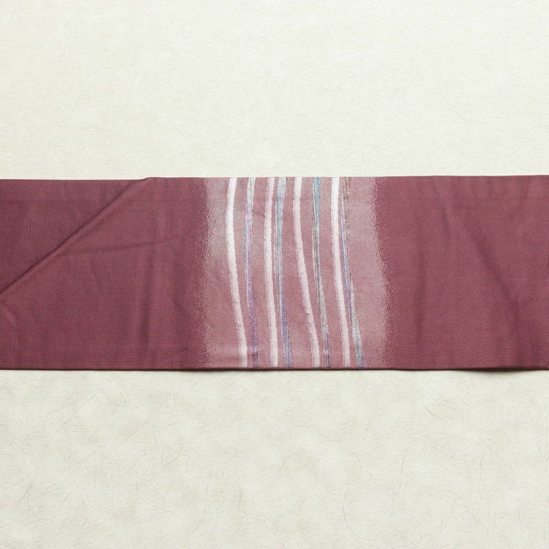 名古屋帯 太鼓柄 正絹 幾何学柄・抽象柄 名古屋仕立て なごや帯 リサイクル帯 帯 シンプル 紫・藤色_画像14